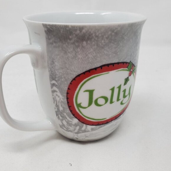 Disney, Jolly, Mickey's Vintage Holiday Ice Skating In Santa Hat Coffee Cup Mug - Picture 7 of 10